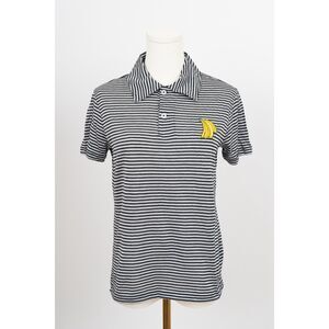 Etre Cecile Light Weight Black White Cotton Polo Banana Detail Size S